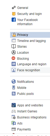 other fb settings.