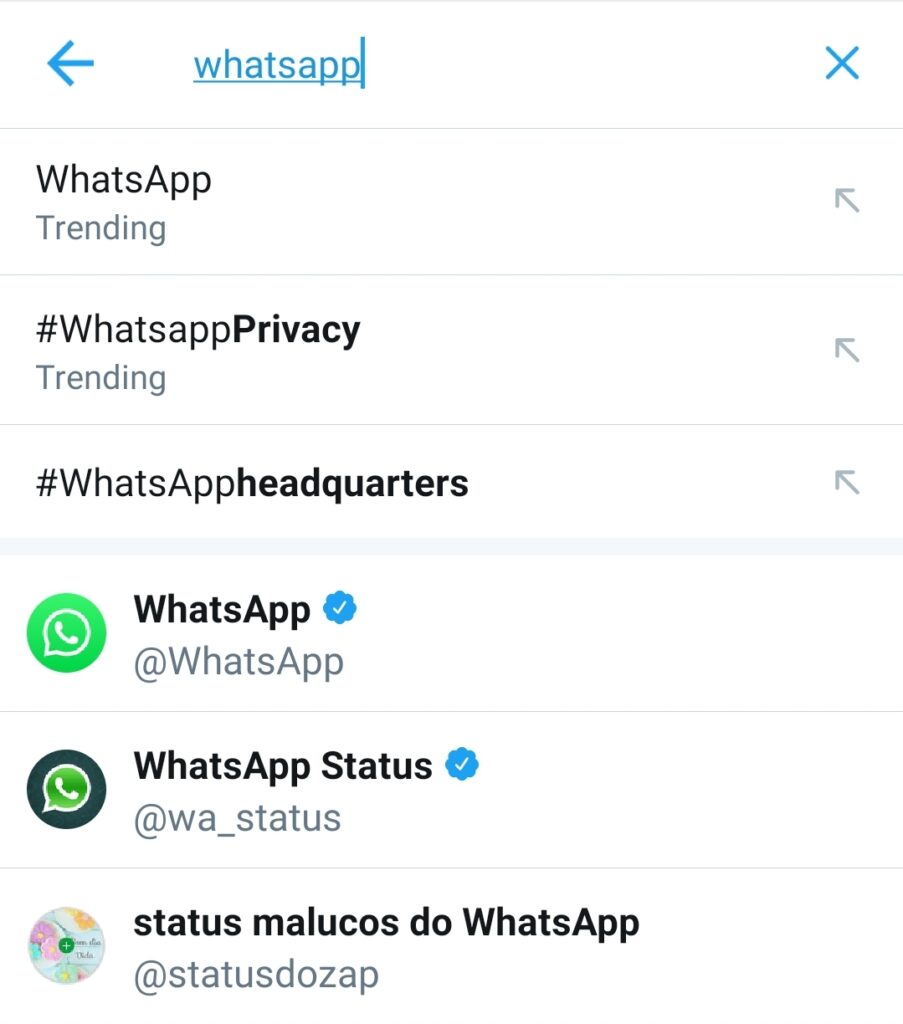 Whatsapp twitter handle