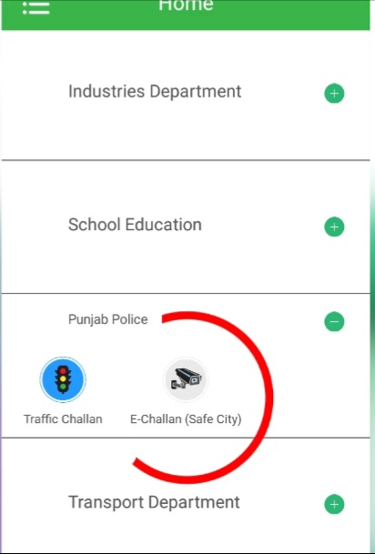 select e chalan on epay punjab