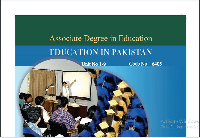 6405/EDUCATION IN PAKISTAN AIOU B.ED Book Download