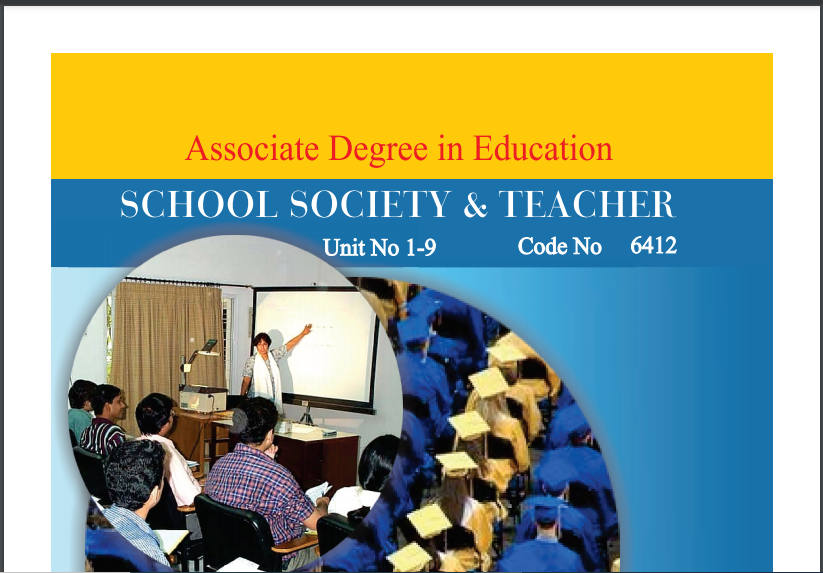 6412/SCHOOL SOCIETY & TEACHER AIOU B.ED Book Download