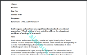 Educational psychology 840 Solved Paper 2021 Download
