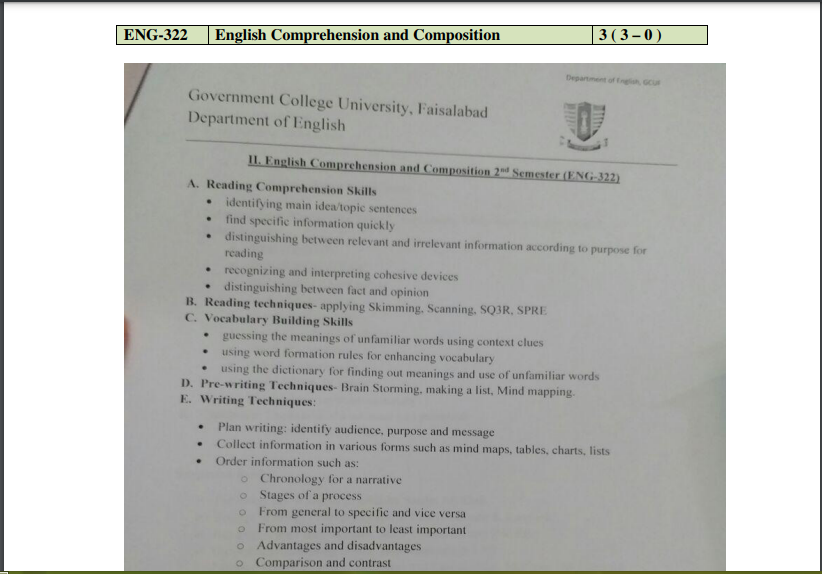 ENG-322 English Comprehension and Composition pdf Book Download