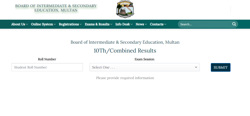 Check Bise Multan Matric Result 2021 Tajassus