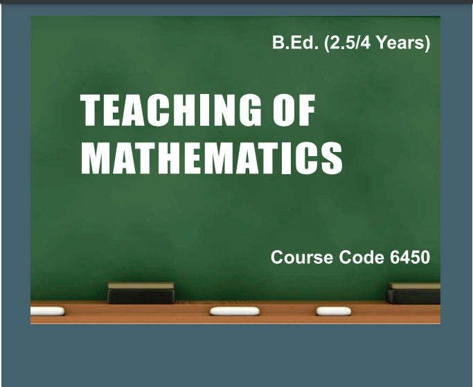 6450/TEACHING OF MATHEMATICS AIOU B.ED Book Download