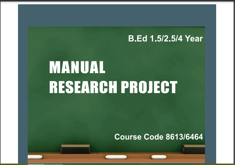 6464/RESEARCH PROJECT AIOU B.ED Book Download 