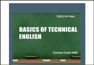 6465/ENGLISH-III (BASIC OF TECHNICAL ENGLISH) AIOU B.ED Book Download