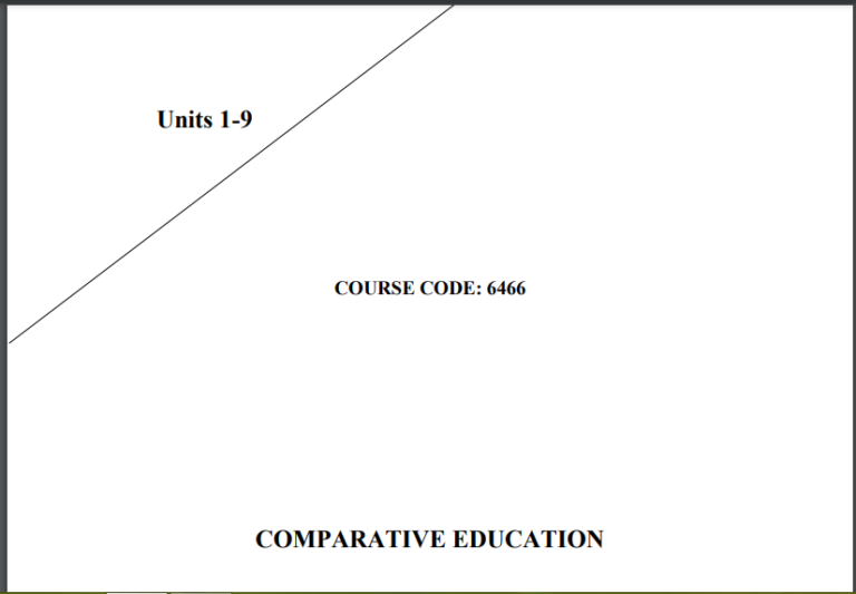 6466/COMPARATIVE EDUCATIONAIOU B.ED Book Download