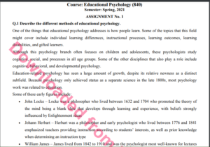 838/Curriculum Development and Instruction Solved Assignment No.1 Download