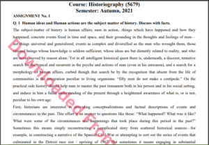5679/Historiography Assignment No. 1 M.A History Solved Download