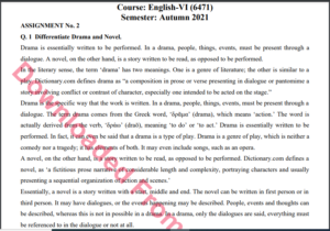 6471/ English-VI Solved Assignment No.2 Autumn, 2021 B.ED Download