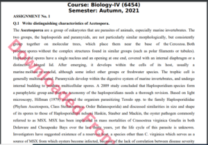 6454/Biology-IV Solved Assignment No.1 Autumn, 2021 B.ED Download