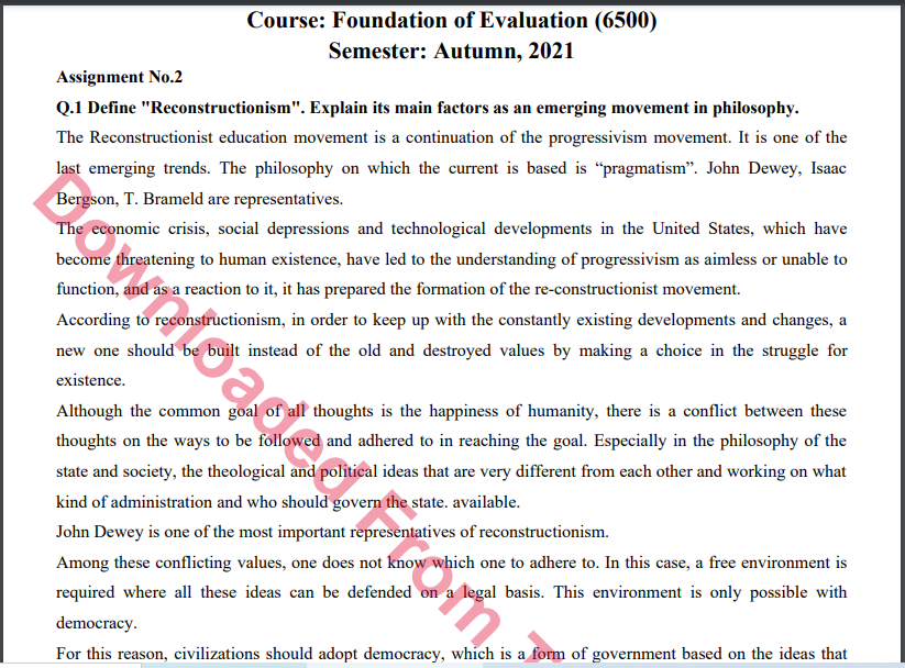 6500/Foundation of Evaluation Solved Assignment No.2 Autumn, 2021-2022 MA/M.ED Download