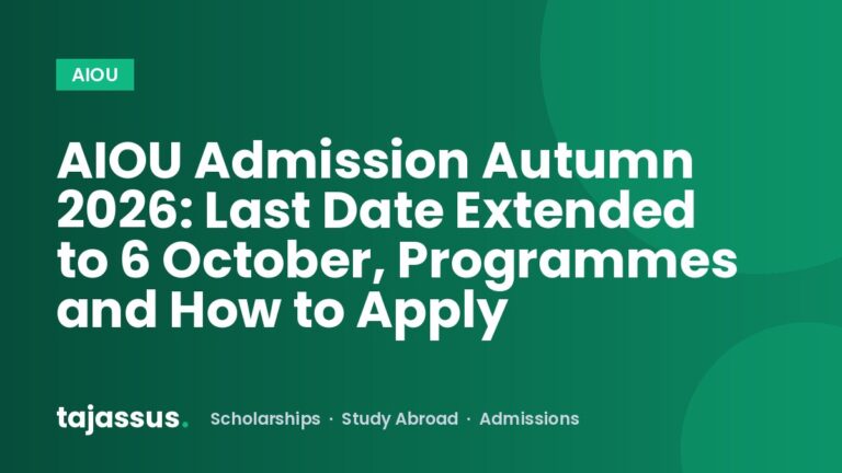 AIOU Admission Autumn 2026: Last Date Extended to 6 October, Programmes and How to Apply