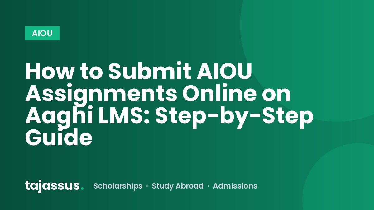 How to Submit AIOU Assignments Online on Aaghi LMS: Step-by-Step Guide