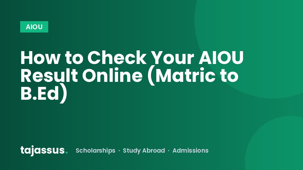 How to Check Your AIOU Result Online (Matric to B.Ed)