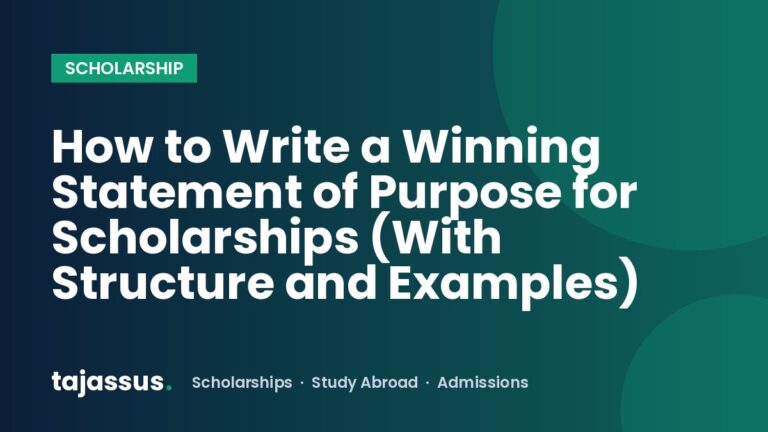 How to Write a Winning Statement of Purpose for Scholarships (With Structure and Examples)