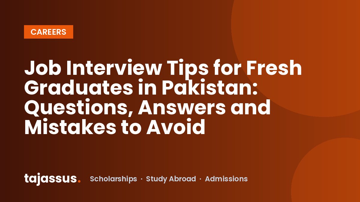Job Interview Tips for Fresh Graduates in Pakistan: Questions, Answers and Mistakes to Avoid