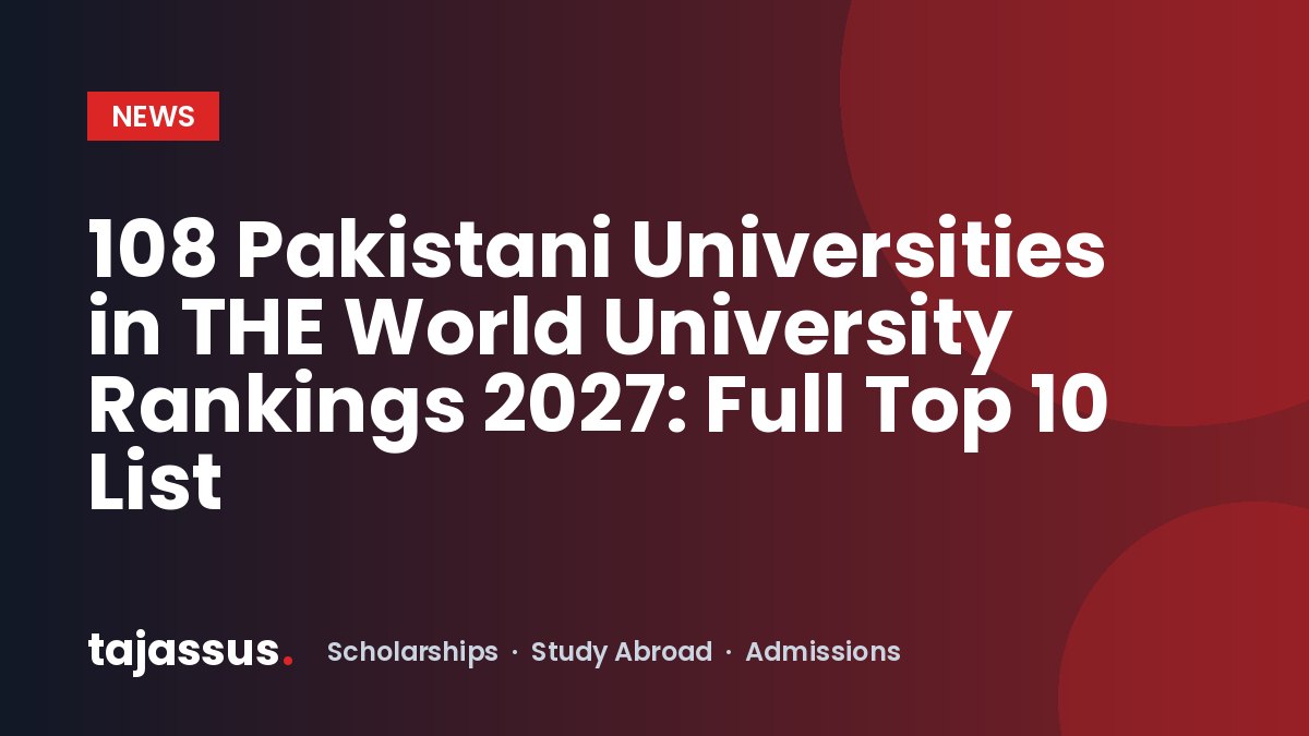 108 Pakistani Universities in THE World University Rankings 2027: Full Top 10 List