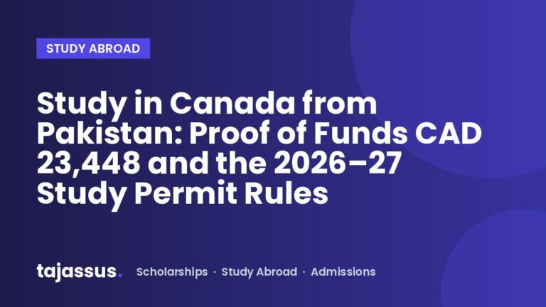 Study in Canada from Pakistan: Proof of Funds CAD 23,448 and the 2026–27 Study Permit Rules