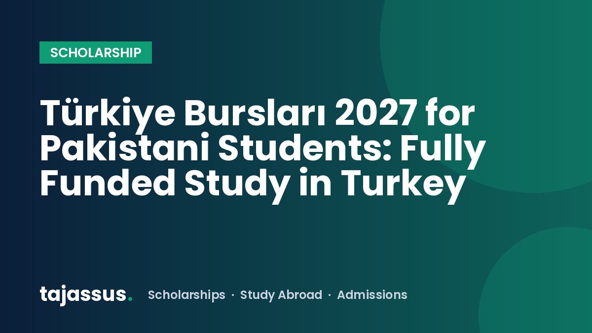 Türkiye Bursları 2027 for Pakistani Students: Fully Funded Study in Turkey